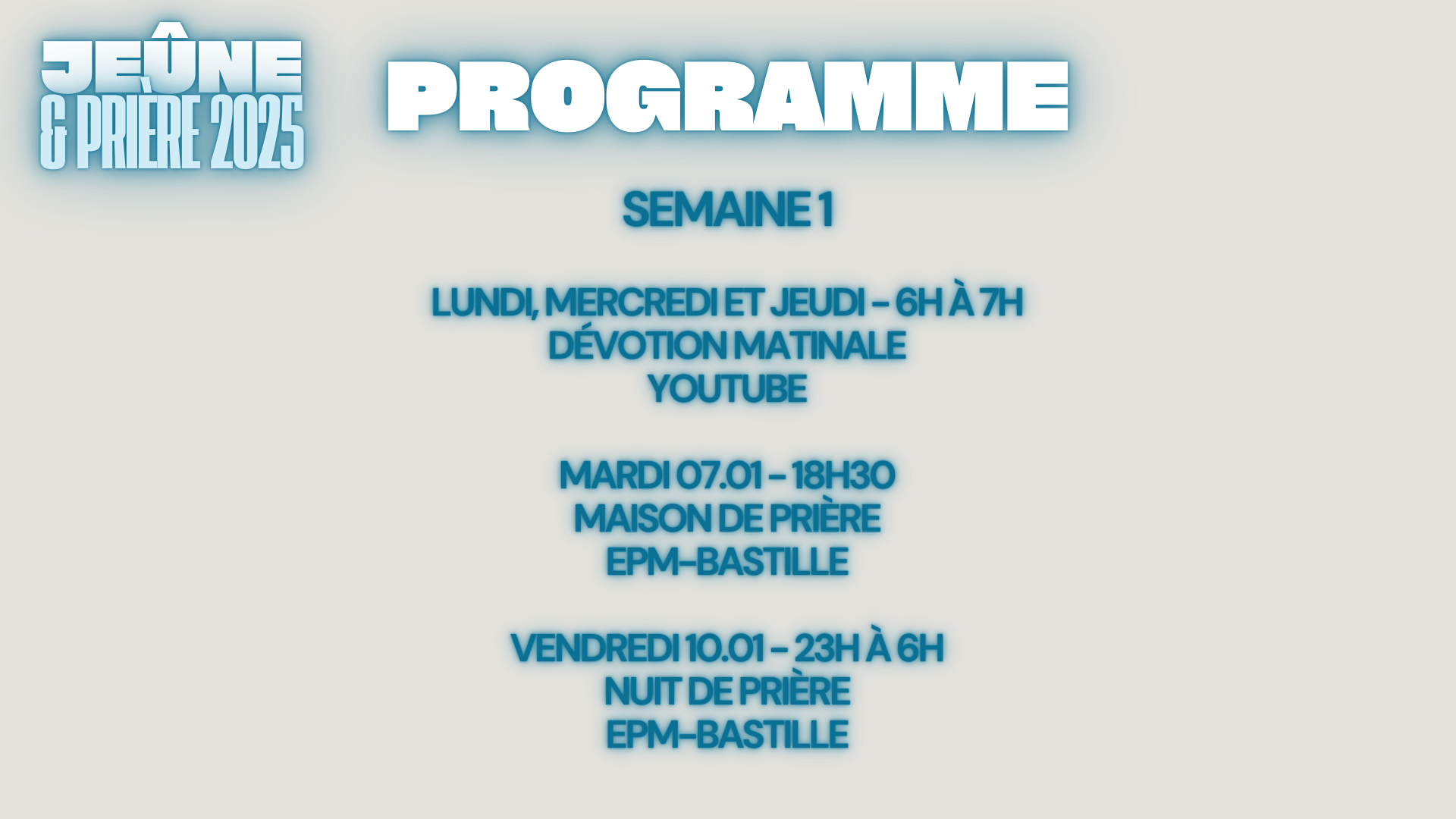 Programme Semaine 1