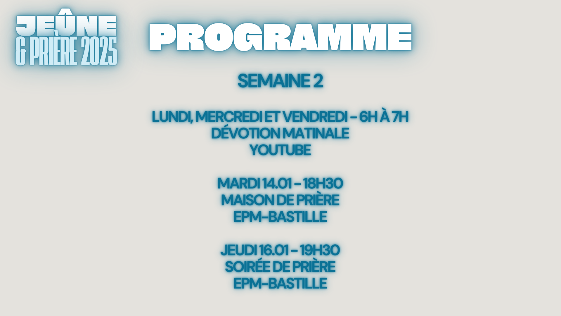 Programme Semaine 2